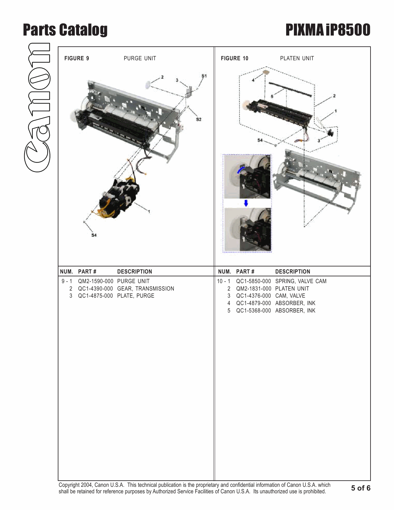 Canon PIXMA iP8500 Parts Catalog-6